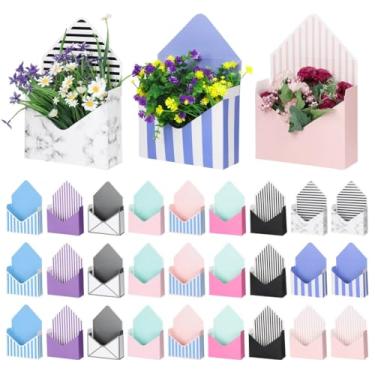 Imagem de Toyokar Caixas decorativas de estilo misto para casamento, aniversário, formatura, embalagem de buquê, caixas de papel de presente, conjunto de caixa de envelope de flores com 30 peças, caixas