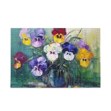 Imagem de WELLDAY Quebra-cabeça flor pintura 1000 peças grande jogo de arte para adultos adolescentes