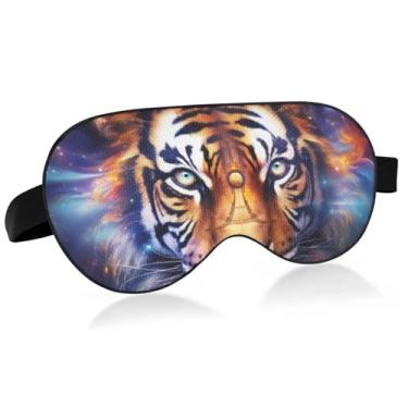Imagem de Kigai Máscara de dormir para mulheres e homens, céu estrelado fantasia tigre super macia máscara blackout com alça ajustável, máscara de olho de viagem para ioga trabalho avião