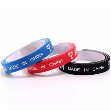 Imagem de acclookss Fita de borda de raquete de tênis de mesa, tiras protetoras profissionais de raquete de pingue-pongue em preto, azul, vermelho, material esponja, proteção anticolisão