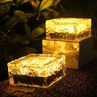 Imagem de aqxreight Luz Solar à Terra Em Forma de Tijolo de Gelo Interruptor de Controle de Luz Automático Lâmpada de Paisagem Externa à Prova d'água Com Bateria Branco Quente Interruptor de Energia de