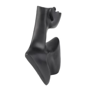 Imagem de KIMISS Elegante Busto de Exibição de Joias de Resina Preta para Colar e Brincos - Suporte de Manequim Ideal para Joalherias, Feiras e Fotografia