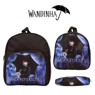 Imagem de Kit Mochila Escolar Pequena Wandinha Passeio Costas Creche - Toys 2U