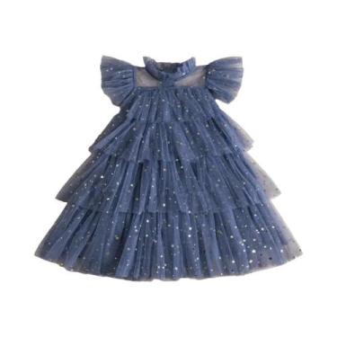 Imagem de Vestido De Festa De Aniversário Para Meninas Com Lantejoulas E Tule, E