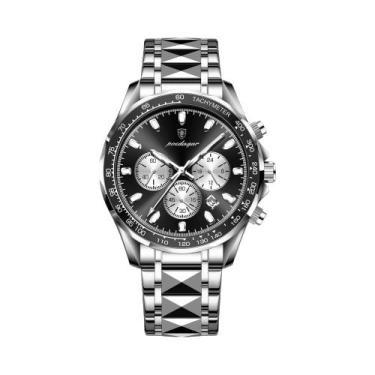 Imagem de Relógio Esportivo Masculino À Prova D'Água Em Aço Inoxidável Com Cronó