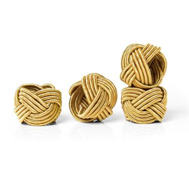 Imagem de Anel De Guardanapo Copa E Cia 4 Peças Traccia Ouro Matte