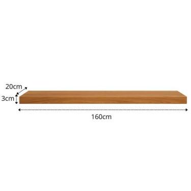 Imagem de Prateleira Mdf 160x20 Moderna Suporte Parede Invisivel 30mm Cor:Freijó