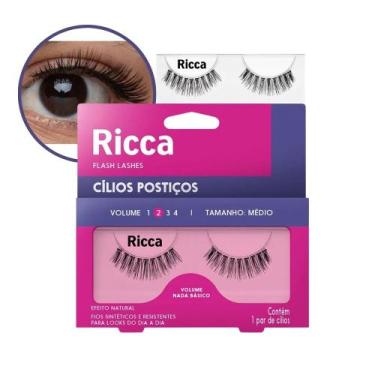 Imagem de Cílios Postiços Médio Volume Nada Básico Efeito Natural Ricca