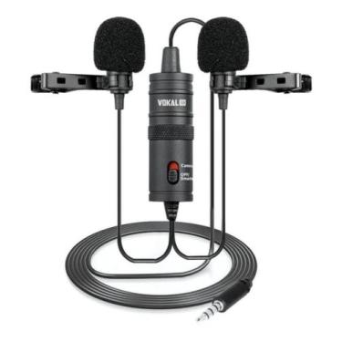 Imagem de Microfone Vokal Duplo Lapela Slm20 Cor Preto