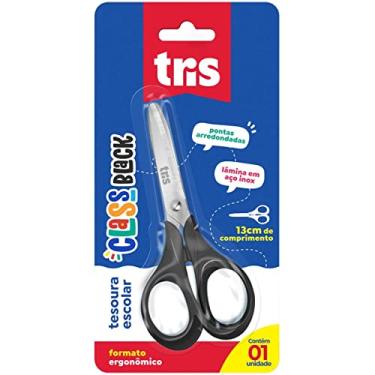 Imagem de Tesoura Escolar Tris Class Black 13Cm - 91915