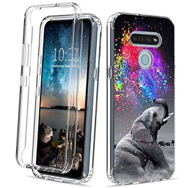 Imagem de Capa para celular LG K51, capa para LG Q51, capa Spsun com dupla camada de absorção de choque, proteção total contra impactos, carregamento sem fio, capa transparente para LG K51, SP-JX-K51-01