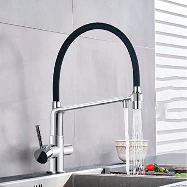 Imagem de Torneira de filtro de água de cozinha torneiras de cozinha de bico duplo misturador de torneira de filtro de rotação de 360 ​​graus torneiras com recurso de purificação de água, cromo C, China