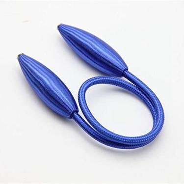 Imagem de Cortinas fortes com acessórios de haste de cortina de defletor de cortina de corda de liga de pelúcia, T0055, azul