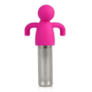 Imagem de Infusor de chá fofo para mulheres, crianças, malha fina de aço inoxidável, infusor de chá e difusor com tampa de silicone para xícara de chá e caneca rosa vermelha