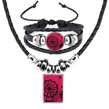Imagem de Conjunto de joias de pulseira de couro para parque de diversões com rodas gigantes balão