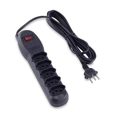 Imagem de Filtro de Linha Slim com Disjuntor, Force Line, Acessórios para Computador, Preto