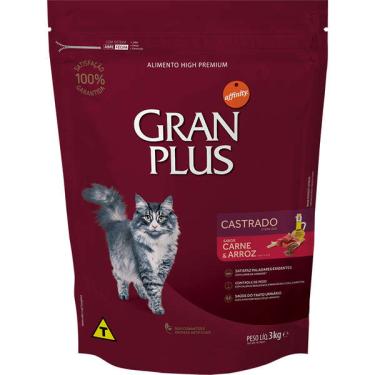 Imagem de Ração GranPlus Carne e Arroz para Gatos Castrados - 3 Kg