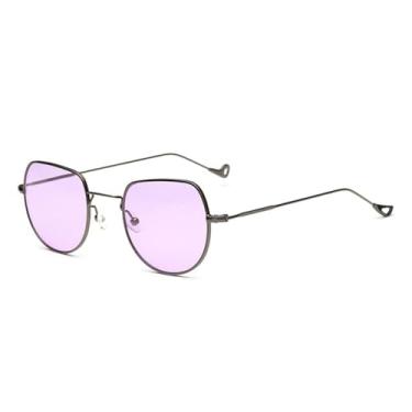 Imagem de Óculos de sol quadrados transparentes hexágono, lente redonda, masculino, vidro de sol transparente vintage, 7, tamanho único