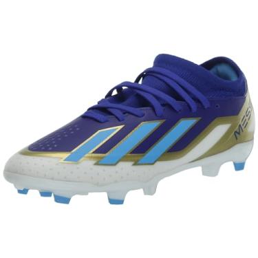 Imagem de adidas Tênis unissex infantil X Crazyfast League Firm Ground, Azul lúcido/explosão azul/branco, 5 Big Kid