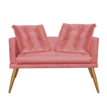 Imagem de Namoradeira Sofá Recamier Milena Confort Com Almofada Sala Recepção Es