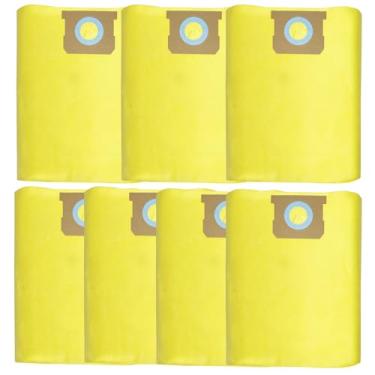 Imagem de 7 pacotes VF2005 Tipo I #90672 9067200, Tipo F #90662 9066200 9066233, Amarelo (camada dupla) Sacos de coleta de poeira compatíveis com Shop Vac 10-14 galões aspirador de pó úmido/seco