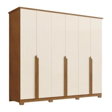 Imagem de Guarda Roupas Casal 6 Portas 6 Gavetas Amarilis - HENN, Madeirado/Off 