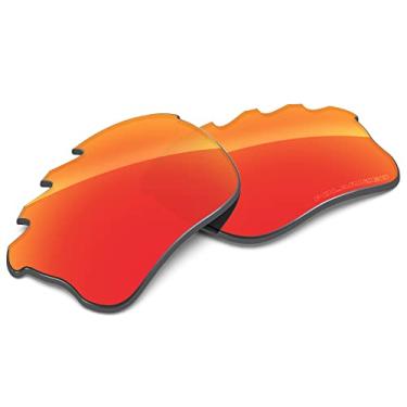 Imagem de Tintart Lentes de substituição de desempenho para óculos de sol Oakley Flak Jacket XLJ ventilado polarizado gravado vermelho