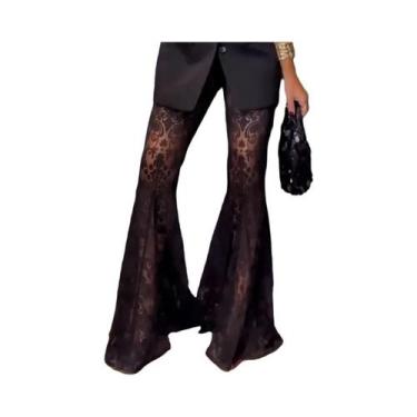 Imagem de Conjunto Feminino Elegante De Blazer Slim Fit E Calças De Renda Com Ja