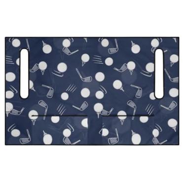 Imagem de Rnyleeg Capas de assento de carrinho de golfe cobertor de carro de clube azul profundo com 4 bolsos frontais decorações de carrinhos de golfe laváveis acessórios de carro de clube para mulheres e