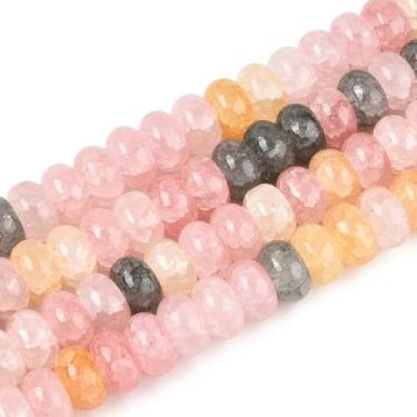 Imagem de 1 fio imitação de pedras preciosas contas de vidro Rondelle cristal espaçadores contas fio para artesanato faça você mesmo, brincos, pulseira, colar, fabricação de joias, 8 x 5 mm, cerca de 150 ~ 159