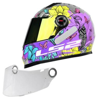 Imagem de Capacete Feminino Ls2 FF358 Dreamcatcher Viseira Dourada, 60, Prateado