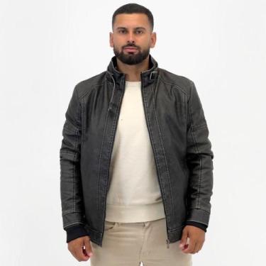 Imagem de Jaqueta Vilejack em P.u Masculina, GG, Preto