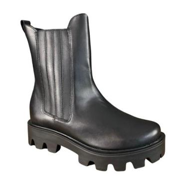 Imagem de Coturno Colcci Antonia Tratorado Natural Feminino, Preto, 37
