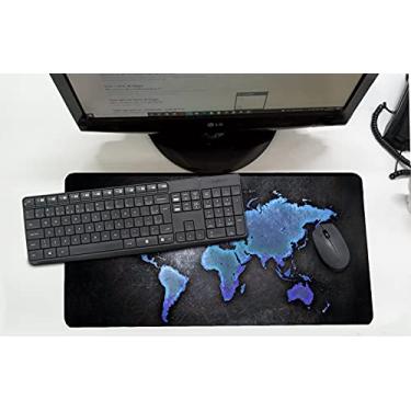 Imagem de Mouse Pad/Desk Pad Grande 30x70cm - Mapa Azul