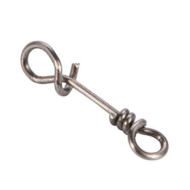 Imagem de 50 peças de clipes de fastach, clipe de pesca de pressão rápida de aço inoxidável pesca giratório de encaixe de pesca barril giratório conector de redemoinho de encaixe acessórios de líderes de iscas de pesca (2 #)