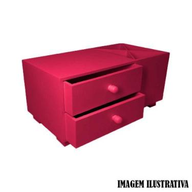 Imagem de Caixa para Pincel com Duas Gavetas 32,5x13x15,5 Mdf Madeira Pintado - 