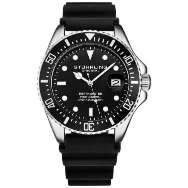 Imagem de Relógio Masculino Pro Diver Watch, Quartzo, Prova D 100m, STUHRLING 3950R.1, Preto