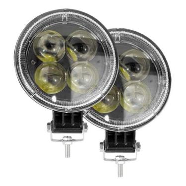 Imagem de Kit 2 Farol Milha Auxiliar Bola Agrícola Off Road 12w 6500k - Briwax
