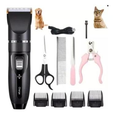 Imagem de Maquina De Tosa Profissional Sem Fio Aparador De Pelos Pet Cães e Gato