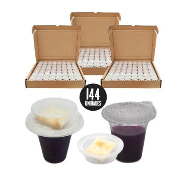 Imagem de Kit Com 144 Cálices Suco de Uva integral e Pão Ázimo Para Santa Ceia -