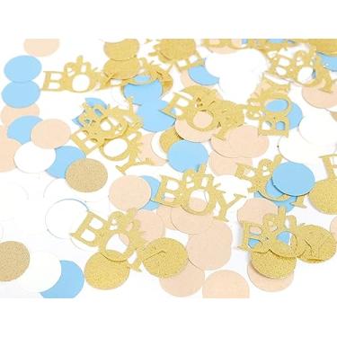 Imagem de MADENG Confete Para Chá De Bebê Oh Boy - Doce, Decoração Festa 1º/Primeiro Aniversário, Decorações, Revelação Do Sexo Meninos, Azul E Glitter