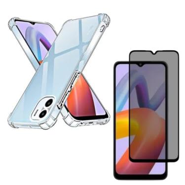 Imagem de Capa Capinha Anti Impacto + Película Privacidade 3D Para Redmi A2 Core Tela De 6,52 Polegadas - (Bluepink)