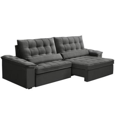 Imagem de Sofá Retrátil Reclinável Para Sala 4 Lugares 290cm Maresi F04 Veludo C
