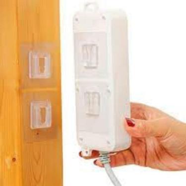 Imagem de Gancho Cabide Adesivo Parede Encaixe Macho Femea Organização