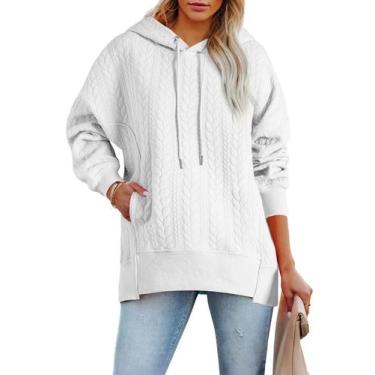 Imagem de Moletom AlvaQ Fashion para mulheres, outono e inverno, branco, médio