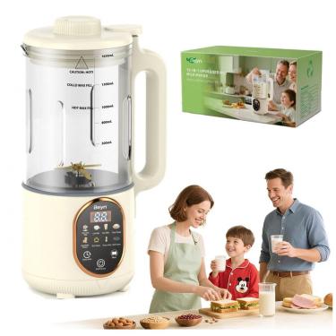 Imagem de Máquina de Leite Vegetal Beyn Branca 1,8L 10 em 1 48 Lâminas Titânio Autolimpeza Aquecimento 110V