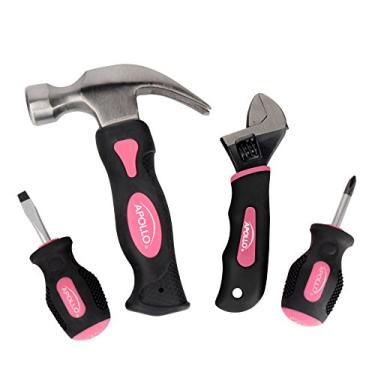 Imagem de Apollo Precision Tools DT0240P Conjunto Stubby, rosa, 4 peças, doação feita para pesquisa de câncer de mama