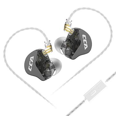 Imagem de CCA Fone de ouvido CRA para monitor auricular, diafragma ultrafino, driver dinâmico IEM, som nítido e graves profundos, fones de ouvido com fio com microfone e cabo removível sem emaranhamento