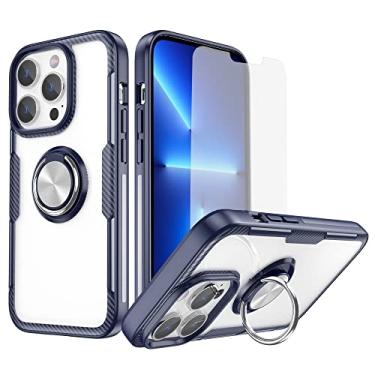 Imagem de Capa de telefone para iPhone 14 Pro Max de 6,7 polegadas com protetor de tela de vidro temperado, capa transparente, suporte magnético, acessórios para celular iPhone14promax 5G i Phone14Max Plus
