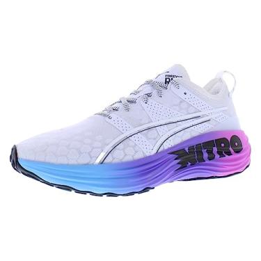 Imagem de puma Foreverrun Nitro Sunset masculino, Puma Branco/azul luminoso/orquídea elétrica, 44